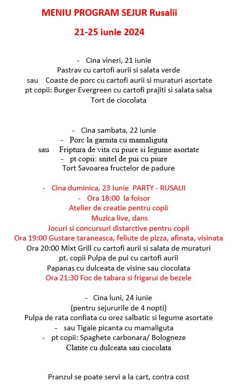 Rusalii Program 2024