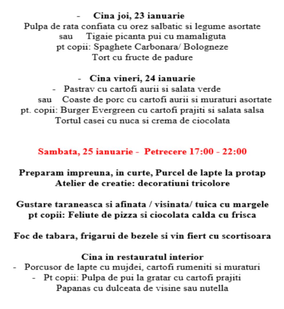 Meniu Ziua Unirii porc lapte protap